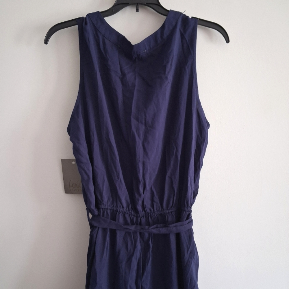 Navy Sleeveless Jumpsuit Size XL - Picture 3 of 10
